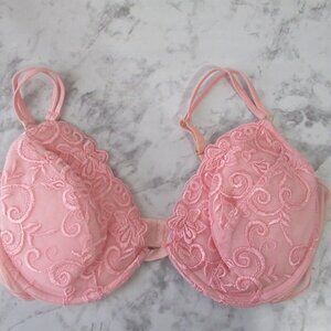 Secret Treasures Bra 38C Pink Lace Underwire Back Closure
